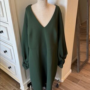 Eloquii 18W ballon sleeve v neck dress